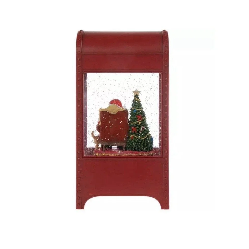 Snow Globe Santa Clause Christmas Lights Post Office Mail Box - - Picture 6 of 7